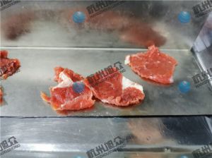 感謝客戶反饋，230A小型切魚(yú)片機(jī)切牛肉片效果